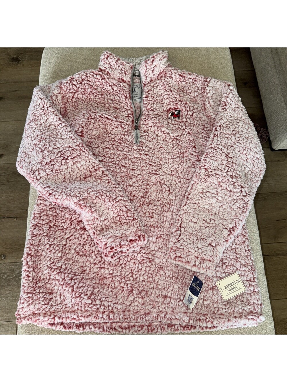 j.america sherpa 1/4 red large UGA